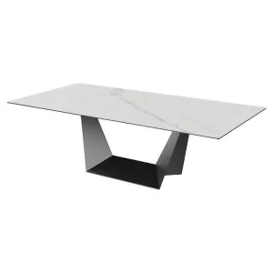 Nadia Ceramic Glass Top Modern Dining Table, 240cm, Marmo White / Black by Viterbo Modern Furniture, a Dining Tables for sale on Style Sourcebook