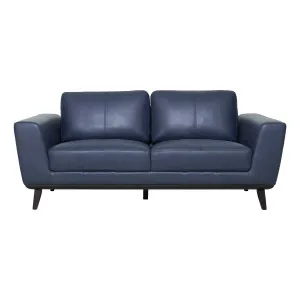 Brosa 2.5 Seater Sofa in Jersey Leather Blue by OzDesignFurniture, a Sofas for sale on Style Sourcebook