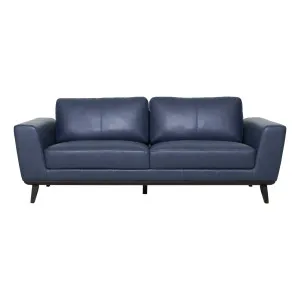 Brosa 3 Seater Sofa in Jersey Leather Blue by OzDesignFurniture, a Sofas for sale on Style Sourcebook