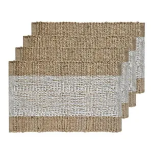 J.Elliot Blake White and Warm Taupe Jute Placemat 4 Pack by null, a Placemats for sale on Style Sourcebook