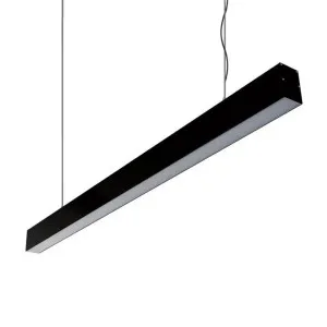 Max Aluminium LED Linear Pendant Light, Wide, 120cm, 4000K, Black by Domus Lighting, a Pendant Lighting for sale on Style Sourcebook
