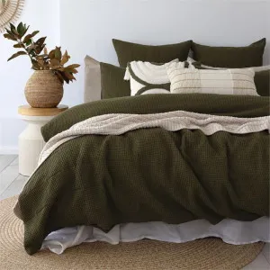 Bambury Samira Olive Green Quilt Cover Set by null, a Quilt Covers for sale on Style Sourcebook