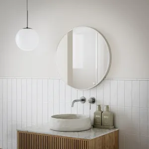 Ingrain Round Brushed Nickel Framed Mirror 600mm by Ingrain, a Vanity Mirrors for sale on Style Sourcebook