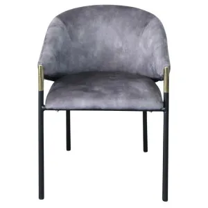 Alison Velvet Faric Carver Dining Chair, Charcoal by Brighton Home, a Dining Chairs for sale on Style Sourcebook