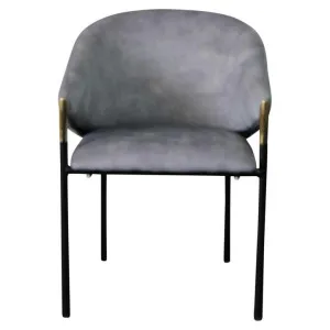 Alison Velvet Faric Carver Dining Chair,  Light Grey by Brighton Home, a Dining Chairs for sale on Style Sourcebook