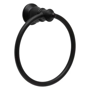 Lillian Towel Ring Matte Black by Fienza, a Towel Rails for sale on Style Sourcebook