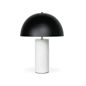 Mila Table Lamp - White Marble - Black Shade by Darcy & Duke, a Table & Bedside Lamps for sale on Style Sourcebook
