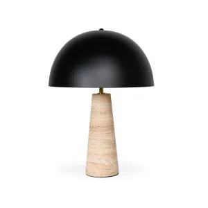 Mila Table Lamp - Sandstone - Black Shade by Darcy & Duke, a Table & Bedside Lamps for sale on Style Sourcebook