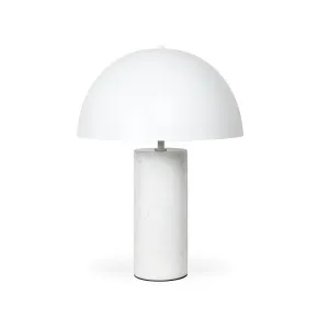 Mila Table Lamp - White Marble - White Shade by Darcy & Duke, a Table & Bedside Lamps for sale on Style Sourcebook