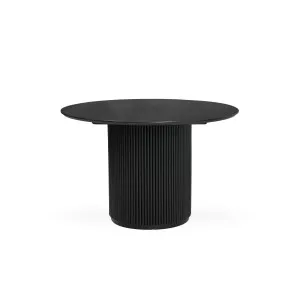 Aru - Round Dining Table - Teak - Black by Darcy & Duke, a Dining Tables for sale on Style Sourcebook