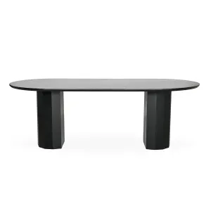 Hex - Oval Dining Table - Teak - Black by Darcy & Duke, a Dining Tables for sale on Style Sourcebook