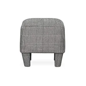 Ely Ottoman - Duke Tweed Black - Upholstered Leg by Darcy & Duke, a Ottomans for sale on Style Sourcebook