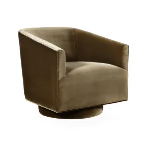 Artemis Swivel Chair - Dark Olive Green by Darcy & Duke, a Chairs for sale on Style Sourcebook