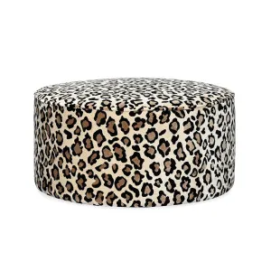 Belamy Piped Ottoman - Leopard - Large Round by Darcy & Duke, a Ottomans for sale on Style Sourcebook