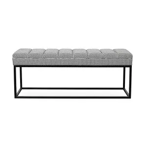 Franklin Ottoman - Houndstooth - Black Frame by Darcy & Duke, a Ottomans for sale on Style Sourcebook