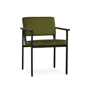 Hudson Dining Chair - Olive - Black Leg by Darcy & Duke, a Dining Chairs for sale on Style Sourcebook