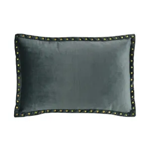 Essential Fine Velvet Lumbar Cushion - Steel by Darcy & Duke, a Cushions, Decorative Pillows for sale on Style Sourcebook