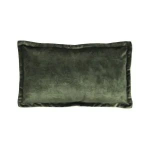 Essential Plush Velvet Lumbar Cushion - Olive by Darcy & Duke, a Cushions, Decorative Pillows for sale on Style Sourcebook