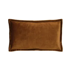 Essential Plush Velvet Lumbar Cushion - Rust by Darcy & Duke, a Cushions, Decorative Pillows for sale on Style Sourcebook