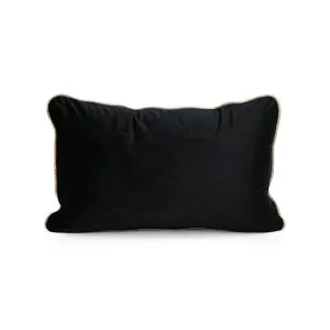 Coco Piped Velvet Lumbar Cushion - Black ( Gold Piping ) by Darcy & Duke, a Cushions, Decorative Pillows for sale on Style Sourcebook