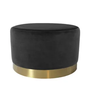 Milan Velvet Ottoman Large - Black by Darcy & Duke, a Ottomans for sale on Style Sourcebook