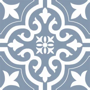 Flourish Motif Blue Textured Tile by Beaumont Tiles, a Patterned Tiles for sale on Style Sourcebook
