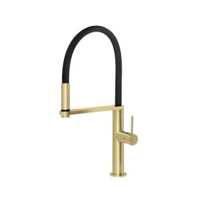 Blix Flexible Hose Sink Mixer 210 Round Brushed Gold by PHOENIX, a Laundry Taps for sale on Style Sourcebook