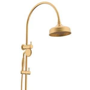 Eternal Gooseneck Twin Shower Set Brass In Brushed Brass By ADP by ADP, a Showers for sale on Style Sourcebook