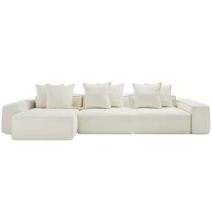 Riley Boucle Ivory Modular Sofa - 3 Seater Chaise by James Lane, a Sofas for sale on Style Sourcebook