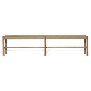 Merino Paper Cord & Teak Timber Bench, 200cm, Sand / Natural by Ambience Interiors, a Benches for sale on Style Sourcebook