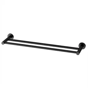 Radii Round Towel Rail Double 600 Matte Black by PHOENIX, a Towel Rails for sale on Style Sourcebook