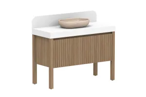 Harper 1200 Centre Bowl Vanity, With Legs, Prime Oak by ADP, a Vanities for sale on Style Sourcebook