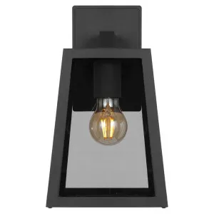 Cosca IP43 Exterior Wall Light, Large, Black / Smoke by Telbix, a Outdoor Lighting for sale on Style Sourcebook