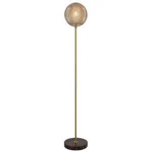 Elwick Floor Lamp, Brown / Amber by Telbix, a Floor Lamps for sale on Style Sourcebook
