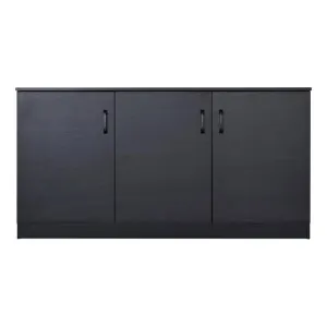 Burkardt 3 Door Credenza Cabinet, 146cm, Black Oak by Modish, a Filing Cabinets for sale on Style Sourcebook