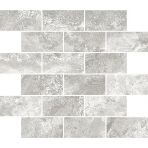 Pompeii Travertine Brick Tortora Structured HiLite Silk Tumbled Edge Mosaic Tile by Beaumont Tiles, a Mosaic Tiles for sale on Style Sourcebook