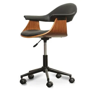 Ex display - Hilton Office Chair - Black PU Leather by Interior Secrets - AfterPay Available by Interior Secrets, a Chairs for sale on Style Sourcebook