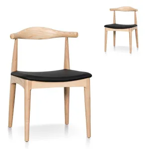 Set of 2 - Henrik Dining Chair - Natural Ash with Black Seat by Interior Secrets - AfterPay Available by Interior Secrets, a Dining Chairs for sale on Style Sourcebook