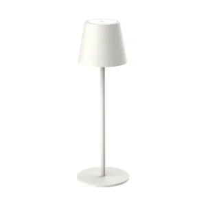 Mindy IP54 Indoor / Outdoor Rechargeable LED Touch Table Lamp, 3000K, White by Oriel Lighting, a Table & Bedside Lamps for sale on Style Sourcebook
