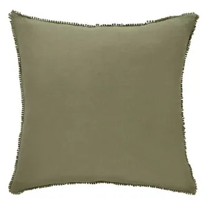 Khaki Oversize Linen Cushion - 60x60cm by Urban Road, a Cushions, Decorative Pillows for sale on Style Sourcebook