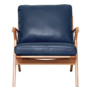 Mali Occasional Chair in Jersey Leather Blue / Clear by OzDesignFurniture, a Chairs for sale on Style Sourcebook