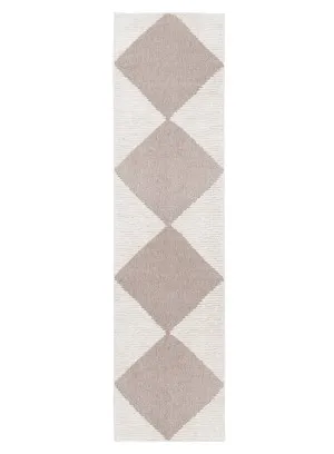Kelsey Ivory and Beige Checkered Runner Rug by Miss Amara, a Kids Rugs for sale on Style Sourcebook