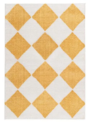 Agatha Ivory and Yellow Checkered Rug by Miss Amara, a Kids Rugs for sale on Style Sourcebook