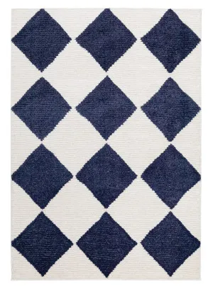 Blythe Ivory and Blue Checkered Rug by Miss Amara, a Kids Rugs for sale on Style Sourcebook