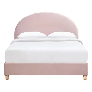 Archie Velvet Fabric Platform Bed, Double, Blush by Room Aura, a Beds & Bed Frames for sale on Style Sourcebook
