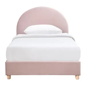 Archie Velvet Fabric Platform Bed, King Single, Blush by Room Aura, a Beds & Bed Frames for sale on Style Sourcebook