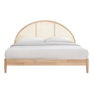 Avery Arch Timber & Rattan Platform Bed, King by Room Aura, a Beds & Bed Frames for sale on Style Sourcebook