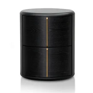 Landon Wooden Round Bedside Table, Black by Conception Living, a Side Table for sale on Style Sourcebook