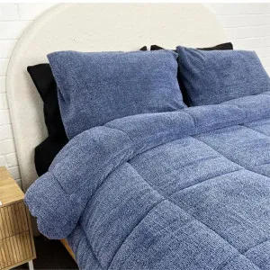Morgan and Reid Blue Spec Snuggle Fleece Comforter Set by null, a Quilts & Bedspreads for sale on Style Sourcebook