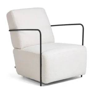 Kone Boucle Fabric Lounge Armchair, White by El Diseno, a Chairs for sale on Style Sourcebook